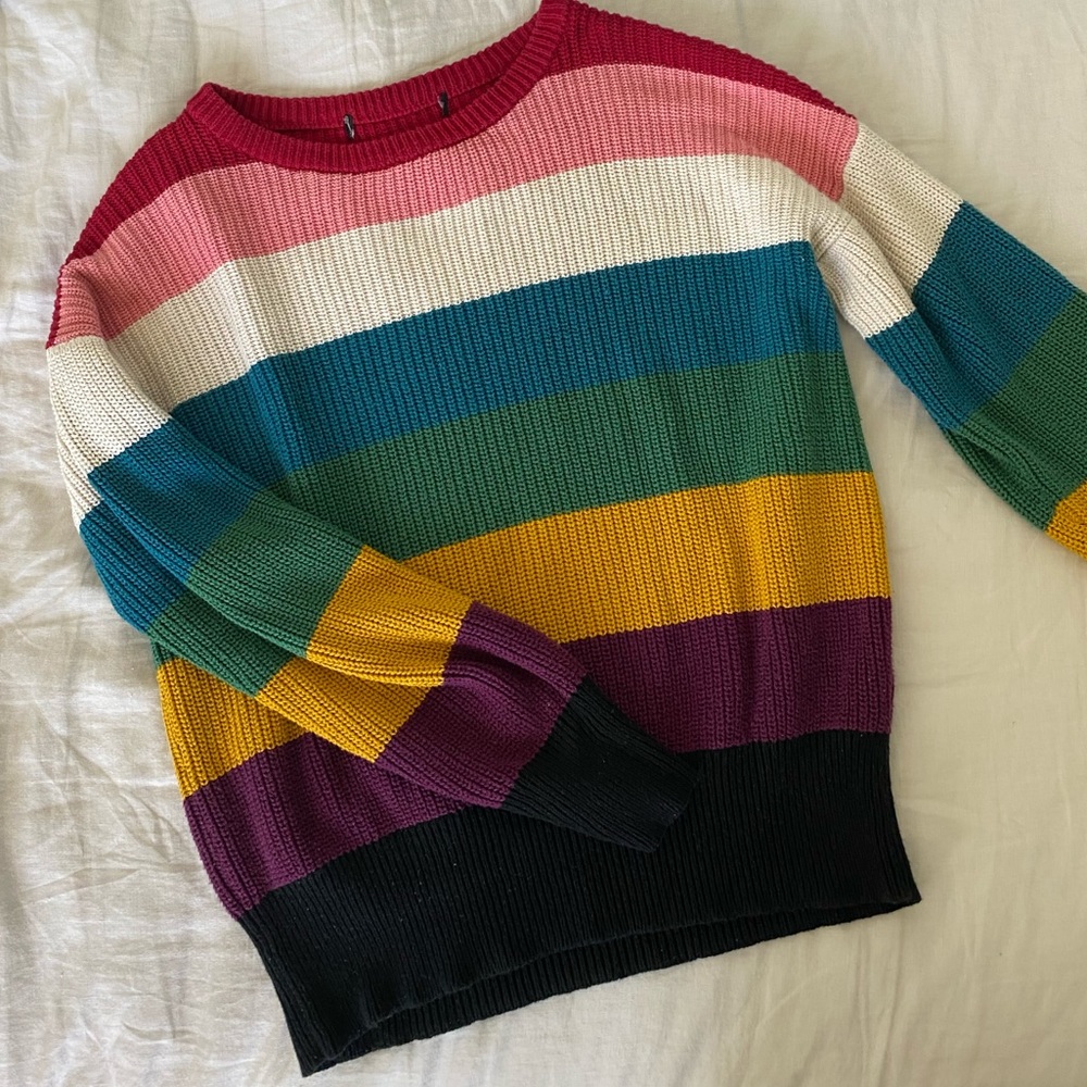 Rainbow striped sweater